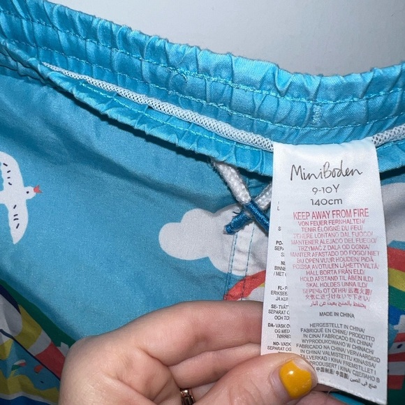 Mini Boden Swim Shorts Aqua Blue Puffins Boden 9-10 years - Picture 7 of 12